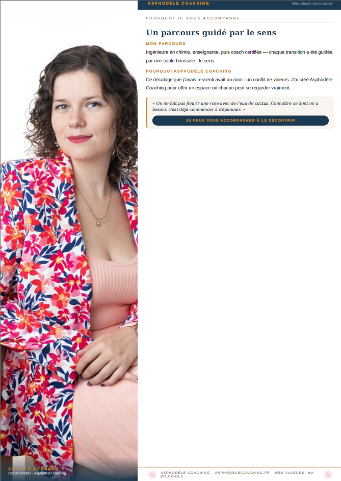 Workbook introspectif pour retrouver du sens dans sa vie professionnelle - Asphodele Coaching
